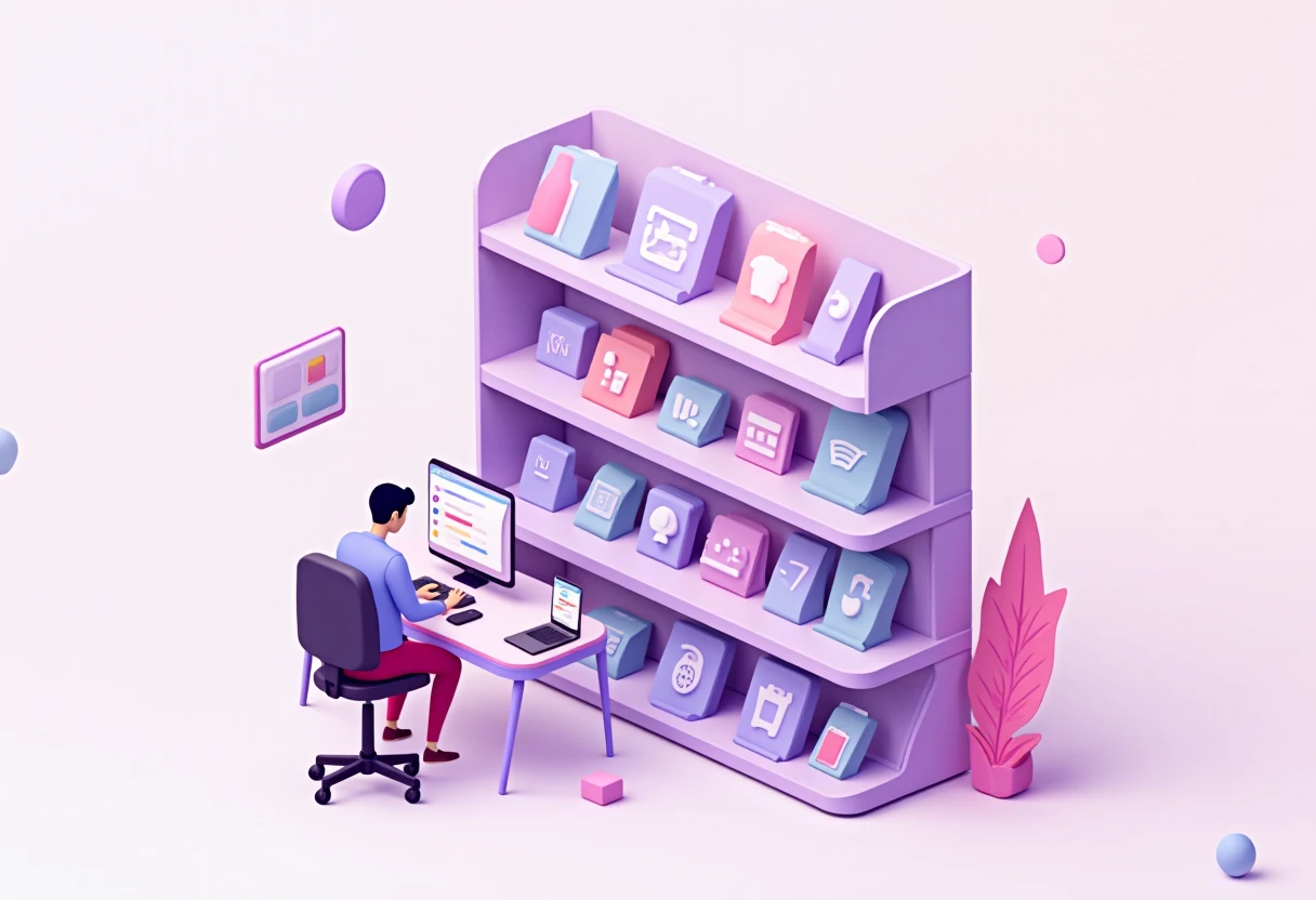Productivity apps on a digital shelf
